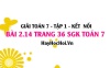 Bài 2.14 SGK Toán 7 tập 1 Kết nối tri thức